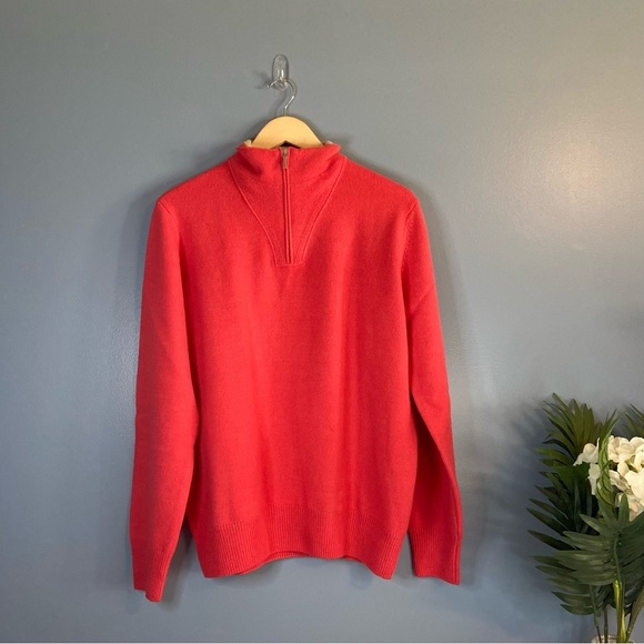 Brown’s Pink 100% Wool Super Geelong 1/4 Zip Sweater - Picture 6 of 9